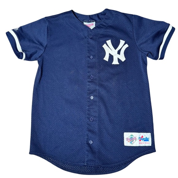 Vtg Majestic MLB 90s New York Yankees Bernie Williams 51 Baseball Jersey Youth L - Picture 1 of 9